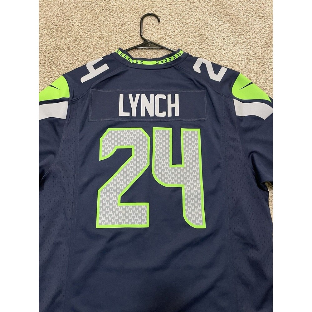 Nike On Field Marshawn Lynch Seattle Seahawks Jersey Men’s Large NFL Football - Picture 3 of 5